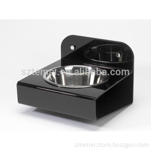 Customized wall mounted acrylic pet bowl for dogs and cats